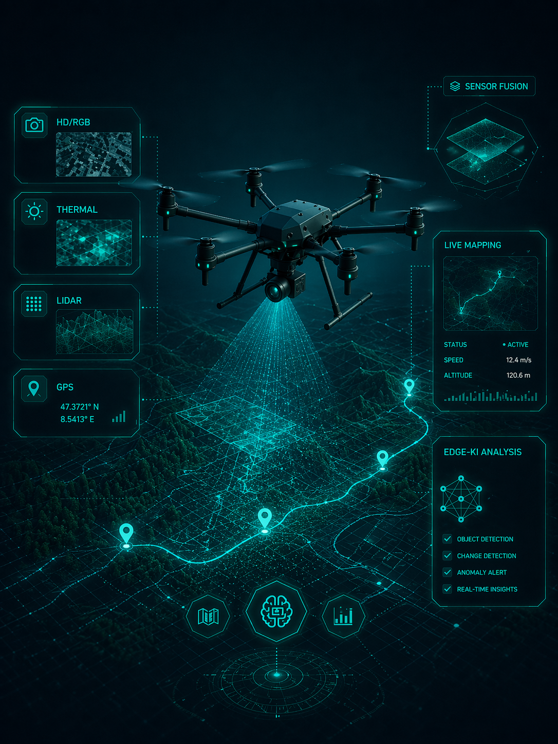 MX-UAV Drohne mit KI-Lagebild